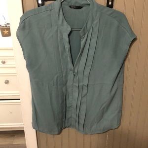 Teal business casual top